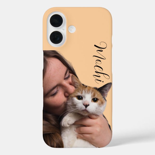 Custom iPhone 16 Case with Pet Photo and Name  (Back)