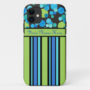 Custom iPhone 5/5s Case: Blue Moons and Stripes iPhone 11 Case