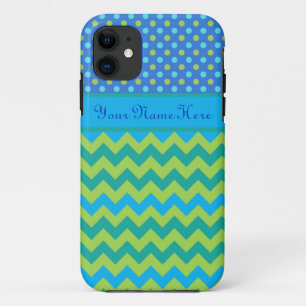 Custom iPhone 5/5s Case: Polka Dots and Chevrons iPhone 11 Case