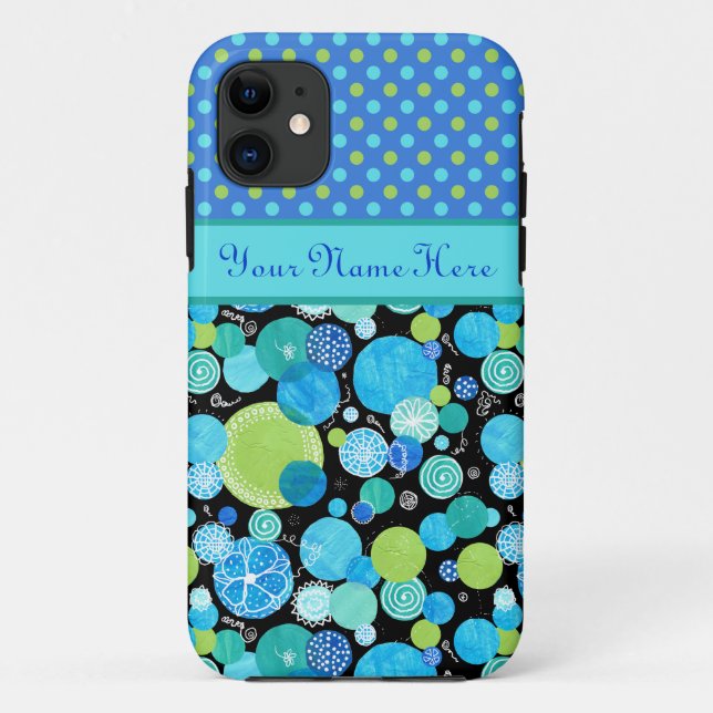 Custom iPhone 5/5s Case: Quirky Moons, Polka Dots Case-Mate iPhone Case (Back)