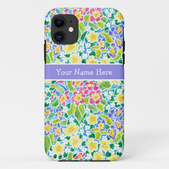 Custom iPhone 5 Case-Mate Case, Spring Primroses Case (Back)