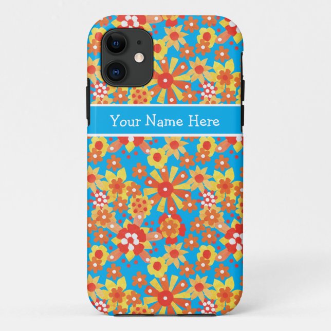 Custom iPhone 5 Case-Mate, Ditzy Orange Flowers Case-Mate iPhone Case (Back)