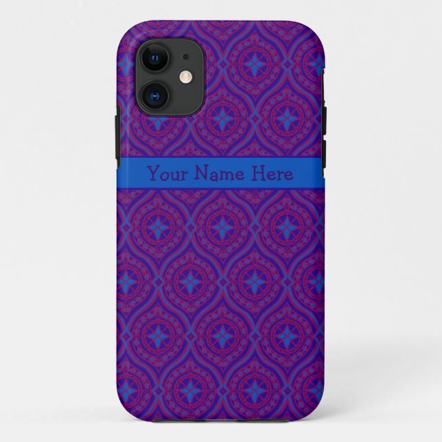 Custom iPhone 5 Case-Mate Purple, Blue Pattern Case (Back)