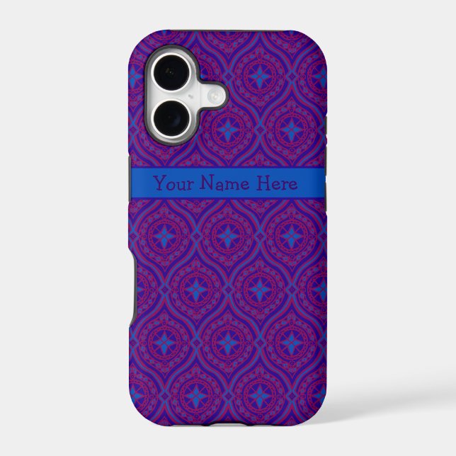 Custom iPhone 5 Case-Mate Purple, Blue Pattern Case (Back)