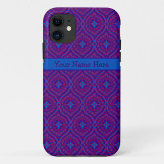 Custom iPhone 5 Case-Mate Purple, Blue Pattern iPhone 11 Case