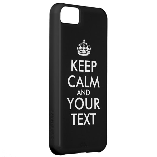 Custom iphone 5c Case Keep Calm and Your Text (Back/Right)