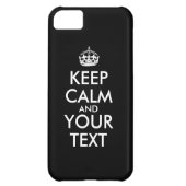 Custom iphone 5c Case Keep Calm and Your Text (Back)