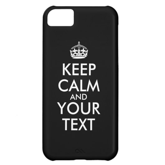 Custom iphone 5c Case Keep Calm and Your Text (Back)