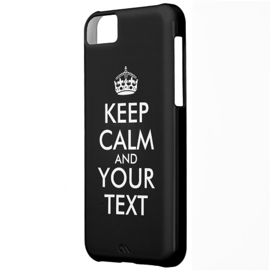 Custom iphone 5c Case Keep Calm and Your Text (Back Left)