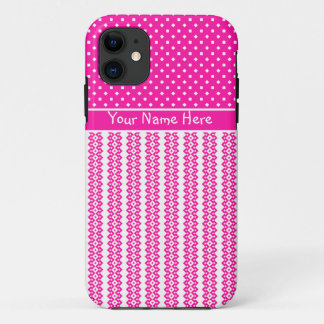 Custom iPhone 5s Xtreme Case: Candy Pink and White iPhone 11 Case