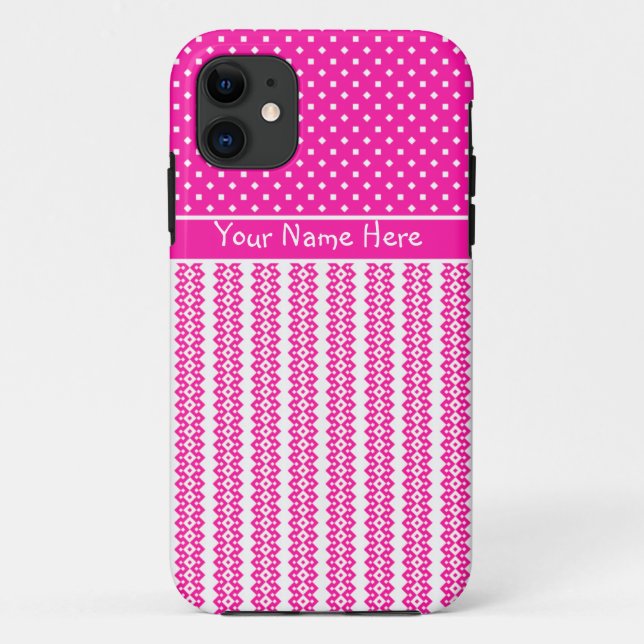 Custom iPhone 5s Xtreme Case: Candy Pink and White Case-Mate iPhone Case (Back)