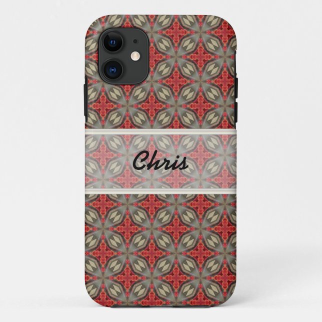 Custom Iphone Brown Red phone case (Back)