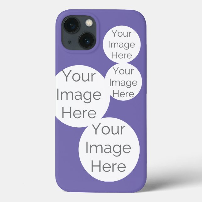 Custom iPhone Case – 4 Photo Purple Template (Back)
