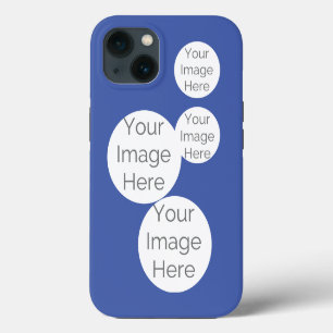 Custom iPhone Case – 4 Photo retro Blue Design