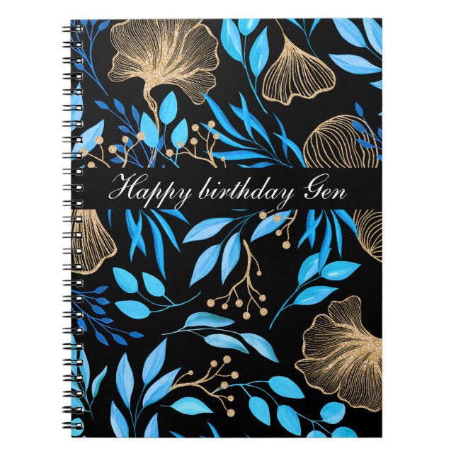 Custom iphone Case Gold Color Add your Name Notebook (Front)