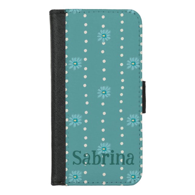 Custom iPhone Protective Case Green Floral & Dot  (Front)