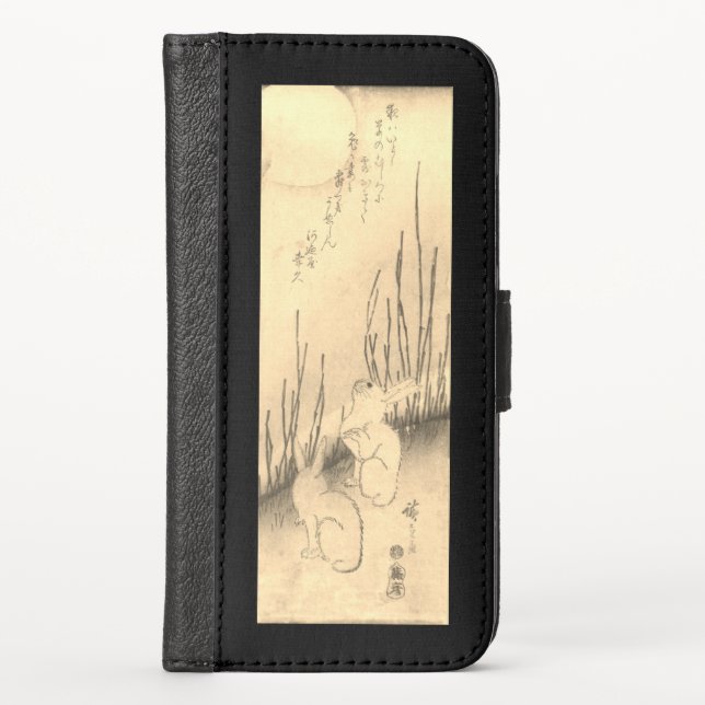 CUSTOM iPhone XS CASES RABBIT AND A FULL MOON (Front)