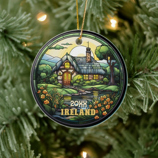 Custom Ireland Souvenir Ceramic Ornament (Tree)