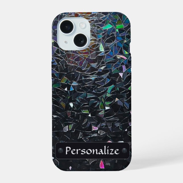 Custom Iridescent Abstract Stained Glass Pattern Iphone Case (Back)