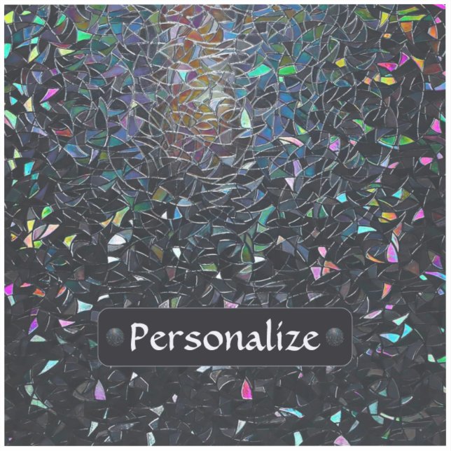 Custom Iridescent Abstract Stained Glass Pattern Sticker (Front)