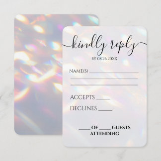 Custom Iridescent Lights Wedding RSVP Card