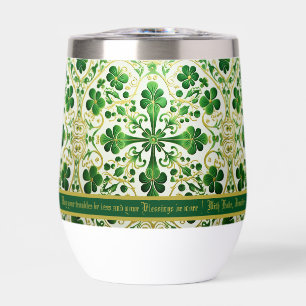 Custom Irish Blessing   May Your Troubles be Less  Thermal Wine Tumbler