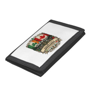 Custom Irish Canadian Flag City Province Heritage Tri-fold Wallet