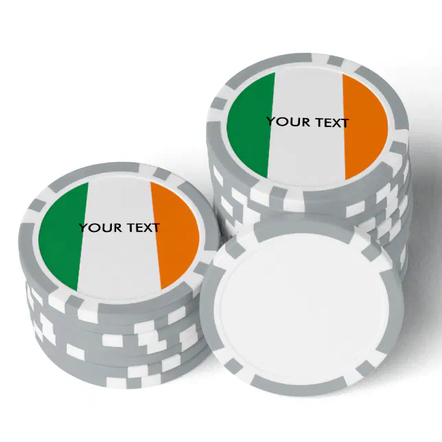 Custom Irish flag poker chips for Ireland Zazzle