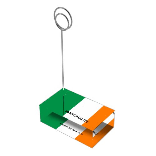 Custom Irish flag table place card holders