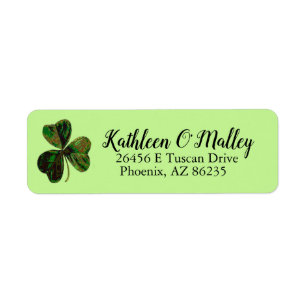 Custom irish green shamrock Return Address Labels