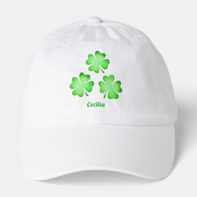 custom Irish st patrick's day clover green Hat (Front)