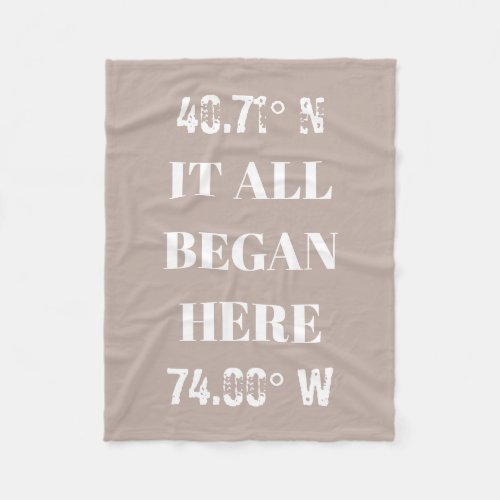 Custom It All Began Coordinates Fleece Blanket