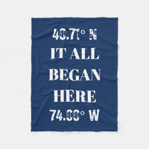 Custom It All Began Coordinates  Fleece Blanket