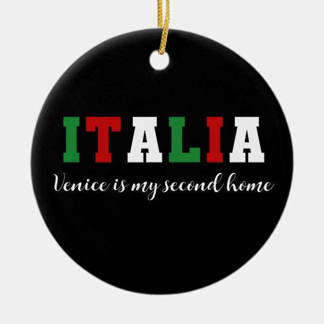 Custom Italia Italy Trip Souvenir Christmas Gift Ceramic Ornament (Front)