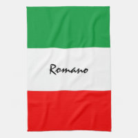 Custom Italian-American Flag Kitchen Towel