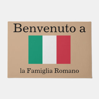 Custom Italian Flag la Famiglia Family Name Doormat