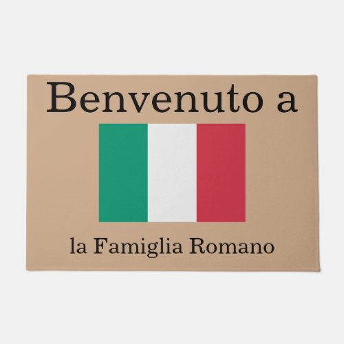 Custom Italian Flag la Famiglia Family Name Doormat