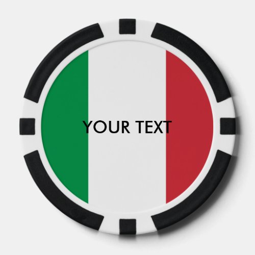 Custom Italian flag poker chips for Italy