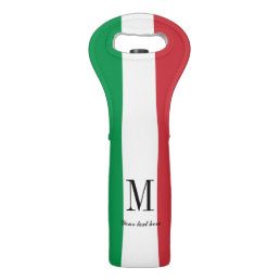 Custom Italian flag wine bottle gift tote bag