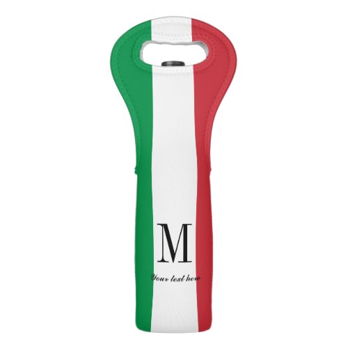 Custom Italian flag wine bottle gift tote bag