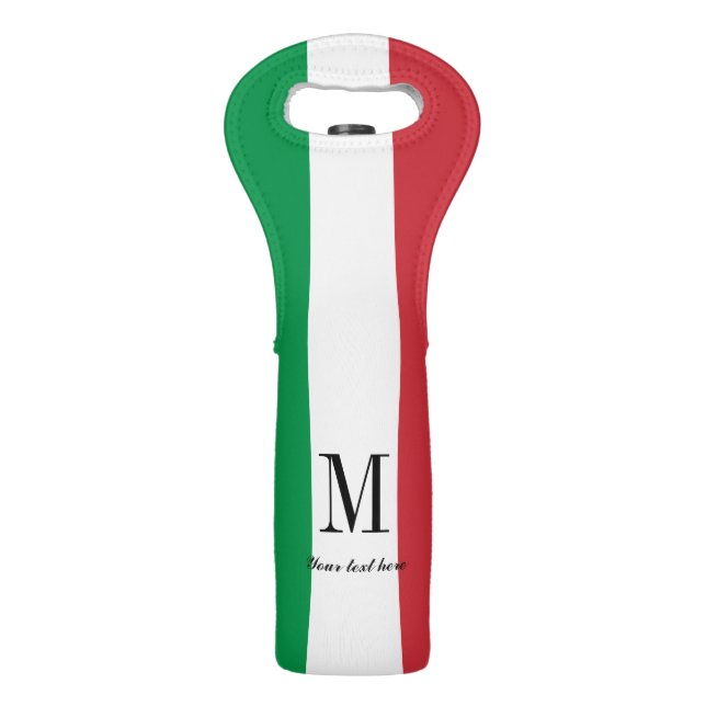 Custom Italian flag wine bottle gift tote bag (Back)