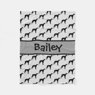 Custom Italian Greyhound Dog Silhouette Fleece Blanket