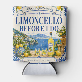 custom italian lemon bachelorette Bridal party Can Cooler