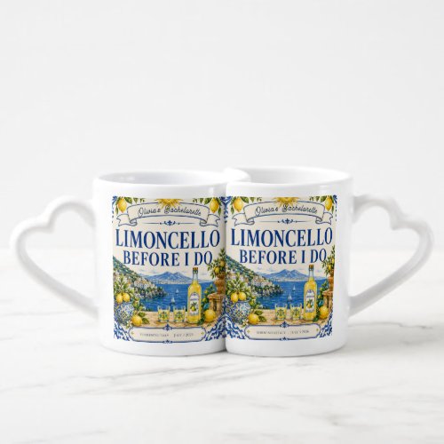 custom italian lemon  bachelorette Bridal party Coffee Mug Set