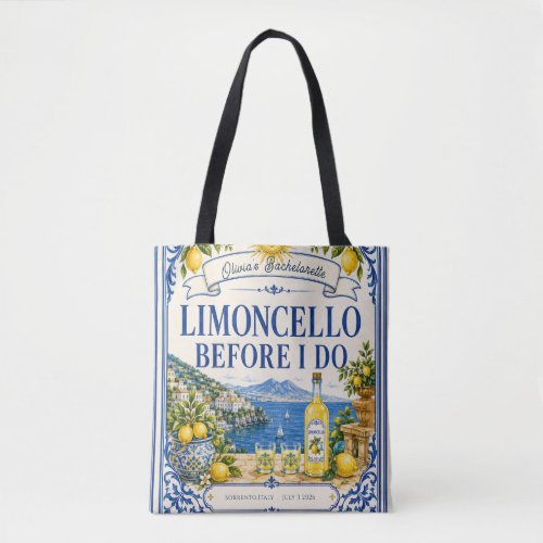 custom italian lemon  bachelorette Bridal party Tote Bag