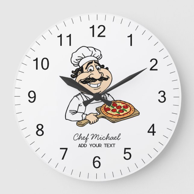 Custom Italian Pizzeria Pizza Kitchen / Restaurant Large Clock (Front)