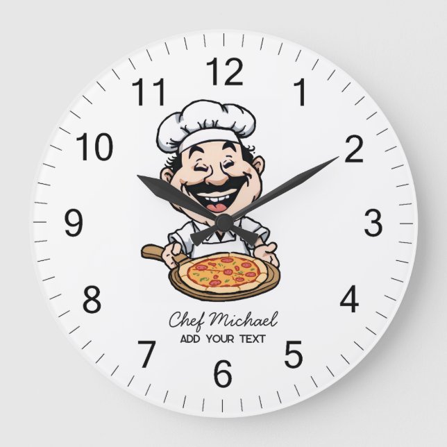 Custom Italian Pizzeria Pizza Kitchen / Restaurant Large Clock (Front)
