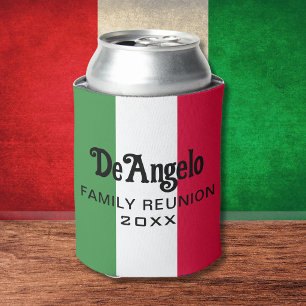 Custom Italian Surname Flag Colors Reunion Can Cooler