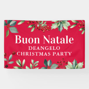 Custom Italian Surname Name Christmas Banner