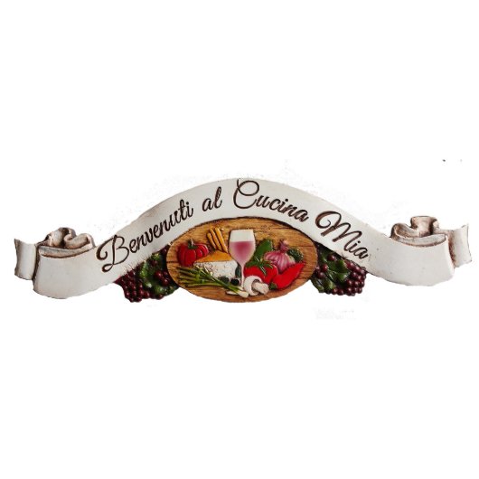 Custom Italian Tuscan Kitchen Door Topper (Front)